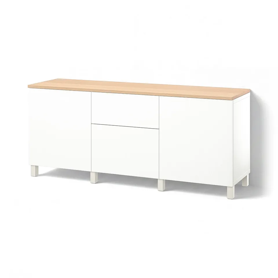 BESTÅ Storage combination with drawers, white/Lappviken/Stubbarp white, 180x42x76 cm