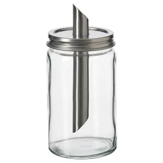 CITRONHAJ sugar shaker, clear glass/stainless steel, 15 cm