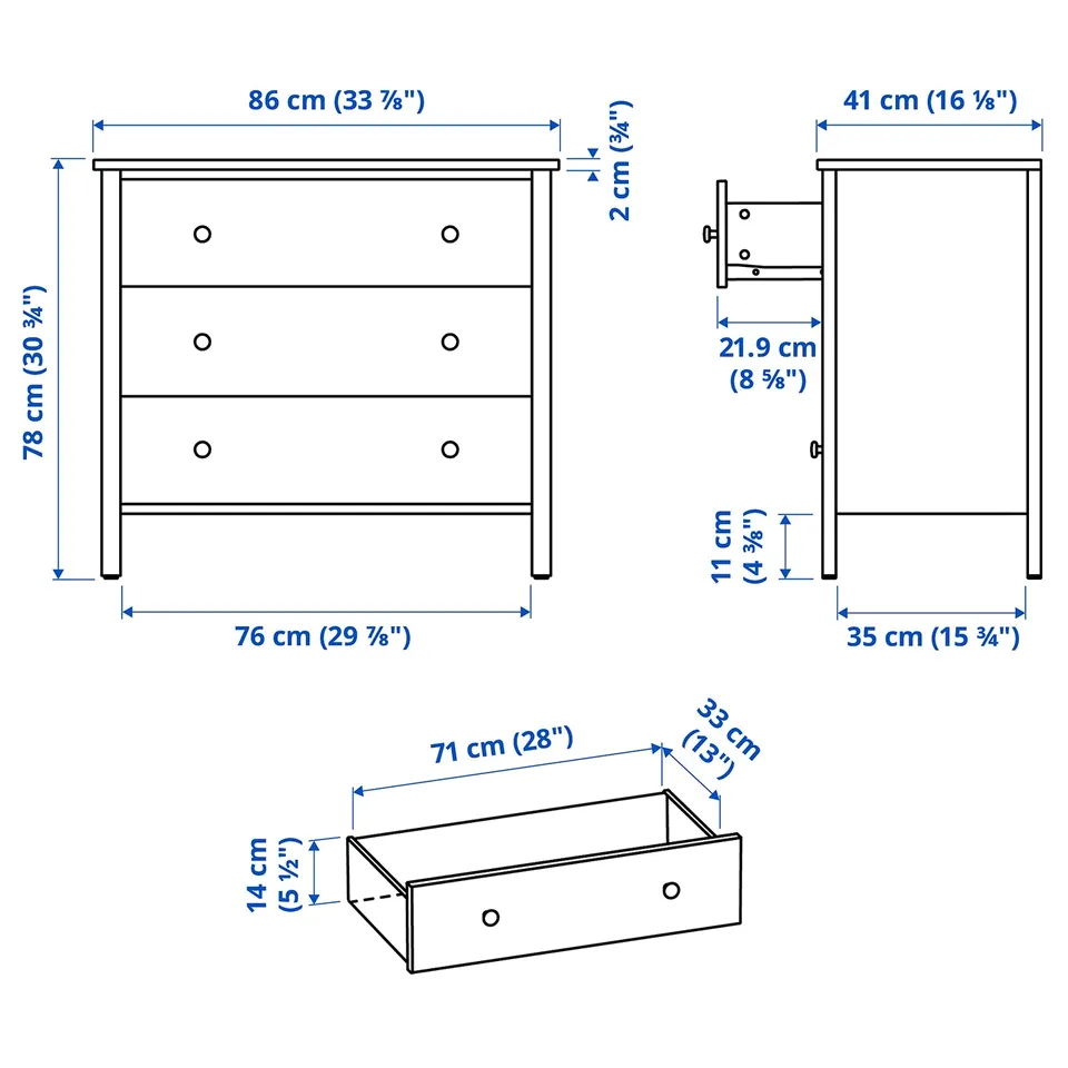 Illustration with measurements for the product: KILBERGET.