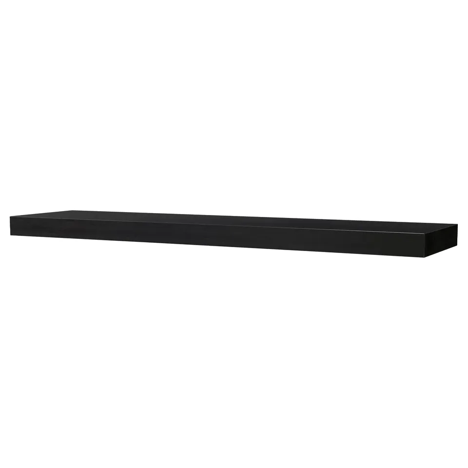 BLACK wall shelf, sleek & minimalist, modern design, invisible brackets.