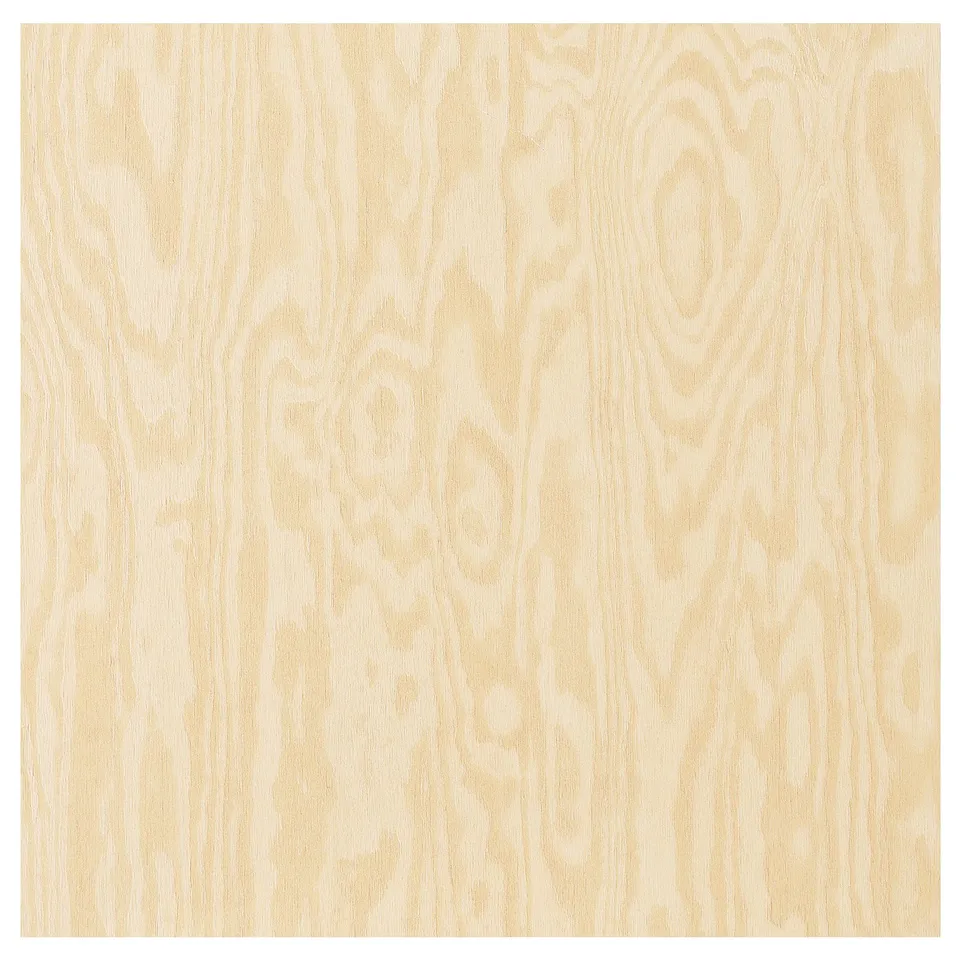 KALBÅDEN natural pine door panel for platsa. Square, light brown wood grain.