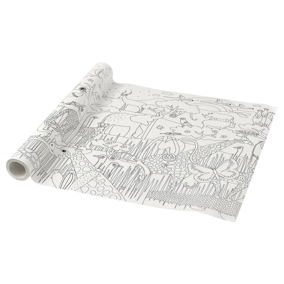SANDLÖPARE roll, white with detailed black drawings.