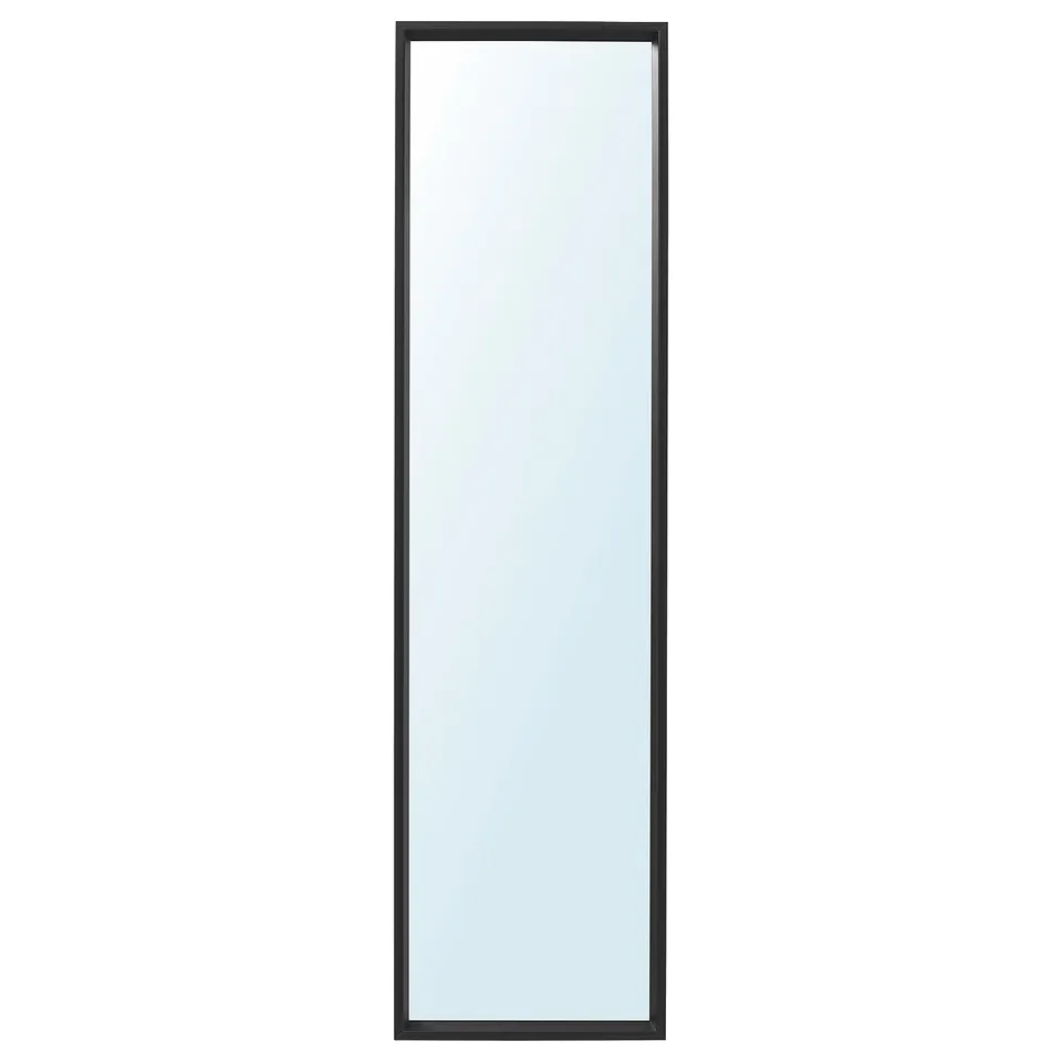 NISSEDAL black framed mirror, sleek design, hangs vertically or horizontally.