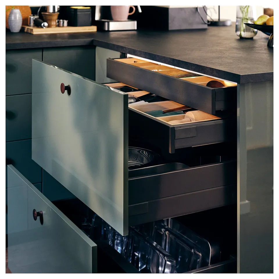 EKBACKEN Worktop, black/laminate, 246x2.8 cm