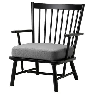 PERSBOL armchair, black/Tibbleby beige/grey, Width 69 x Depth 70 x Height 84 cm