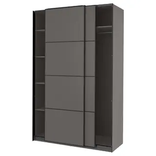 PAX / MEHAMN wardrobe, dark grey/double sided dark grey, 150x66x236 cm
