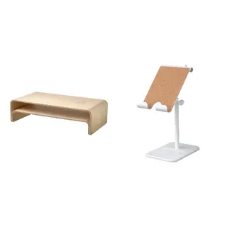 HAVREHOJ/VATTENKAR set: laptop/monitor stand + holder for tablet, birch, 52x26 cm