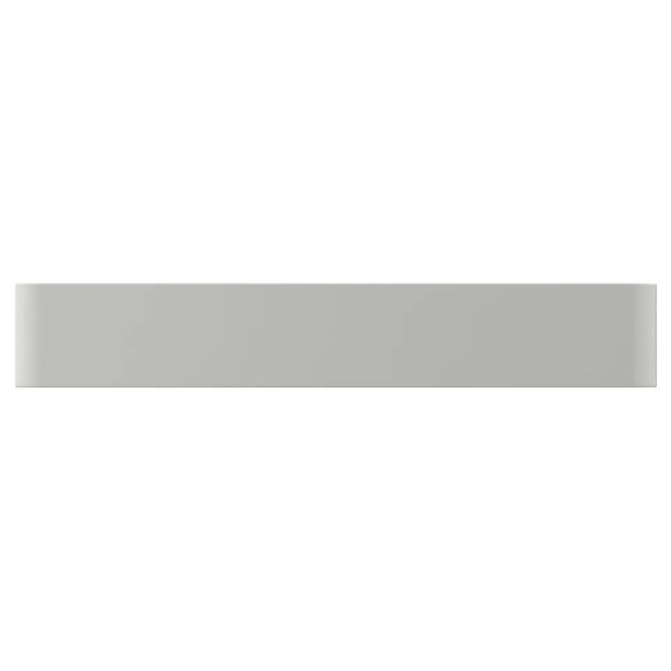 HAVSTORP light grey kitchen cabinet front, smooth rectangular design, acrylic paint, fiberboard material.