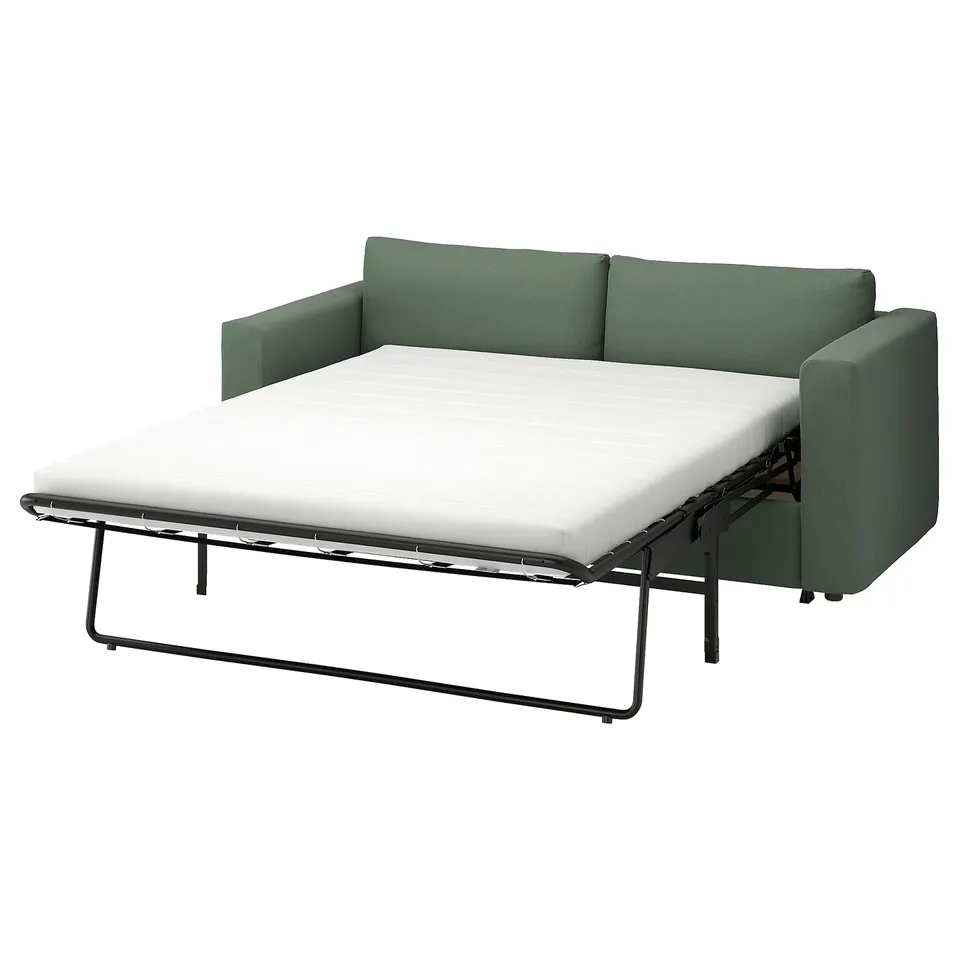 VIMLE 2-seat sofa-bed, Knäbäck grey-green