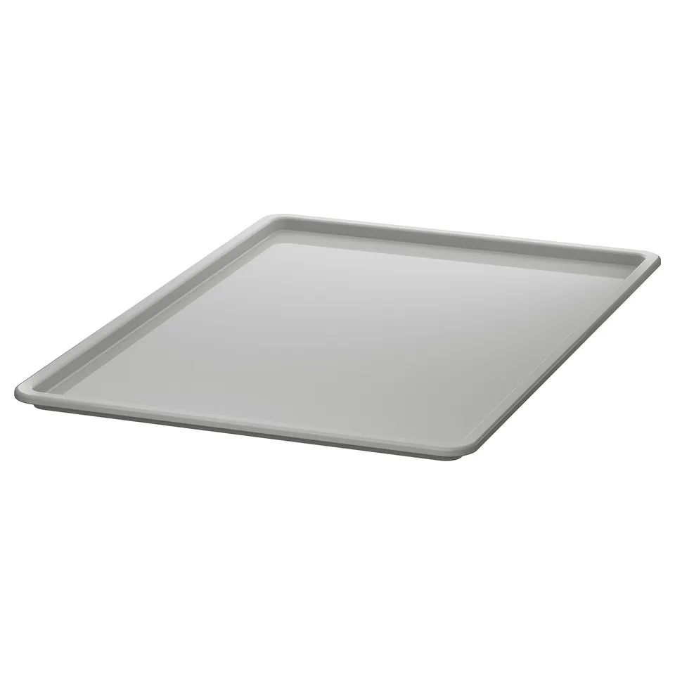KUGGIS clear lid, rectangular, grey, made of recycled pet plastic, fits KUGGIS boxes, protects contents.