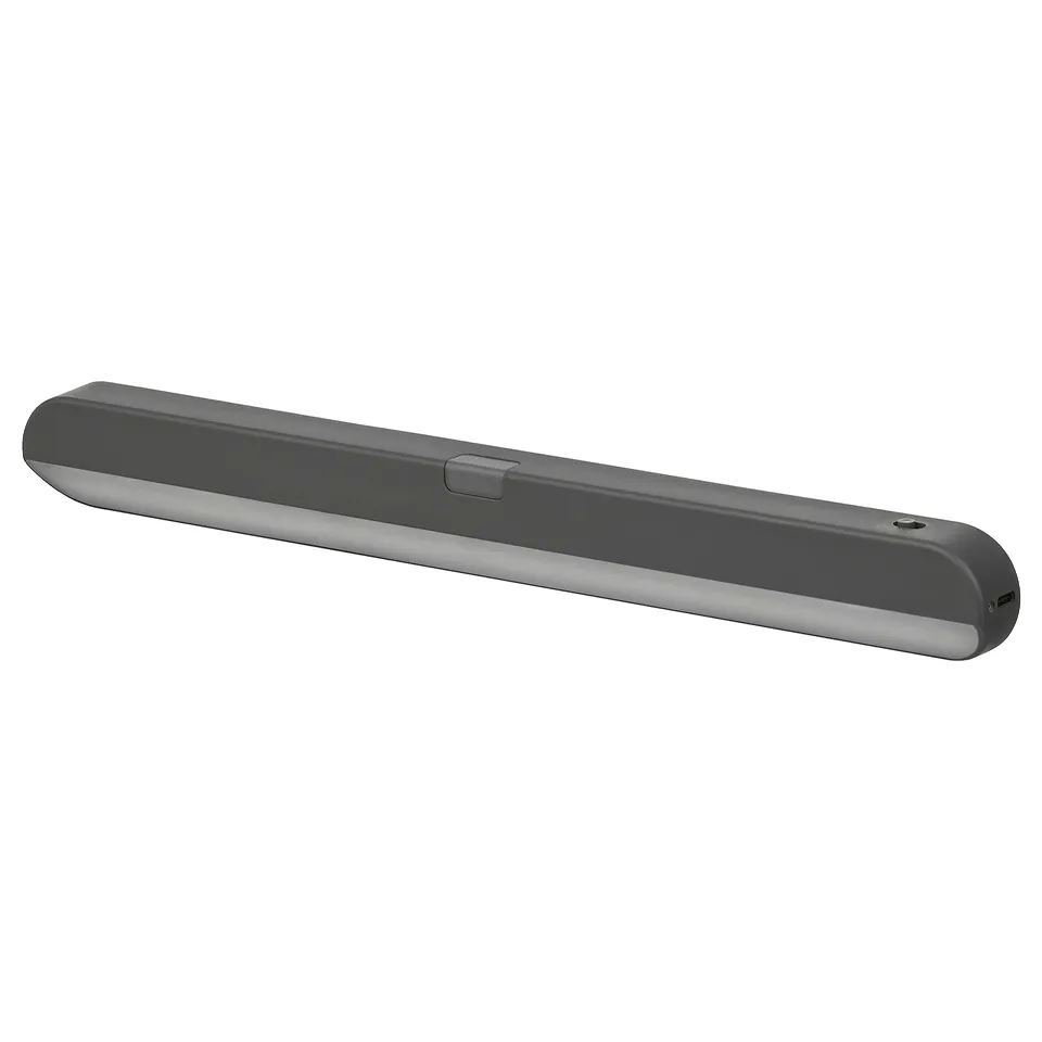 Black KÖLVATTEN wireless light; slim, sensor-activated for closets/drawers.
