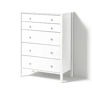 KILBERGET chest of 5 drawers, white/anchor/unlock-function, 76x102 cm