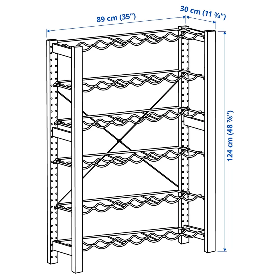 Illustration with measurements for the product: IVAR.