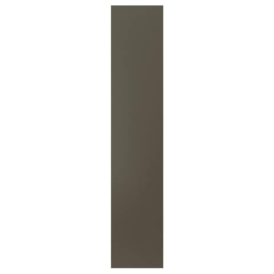 A HAVSTORP cabinet door in dark brown/beige with a smooth surface.