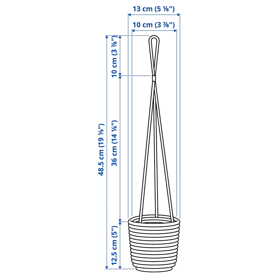 SANDÖDLA Hanging planter, water hyacinth, 9 cm