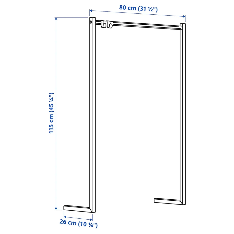 Illustration with measurements for the product: NORDLI.