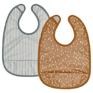 GULDVÄVARE bib, dark yellow/white, Length 38.5 x Width 27.5 cm