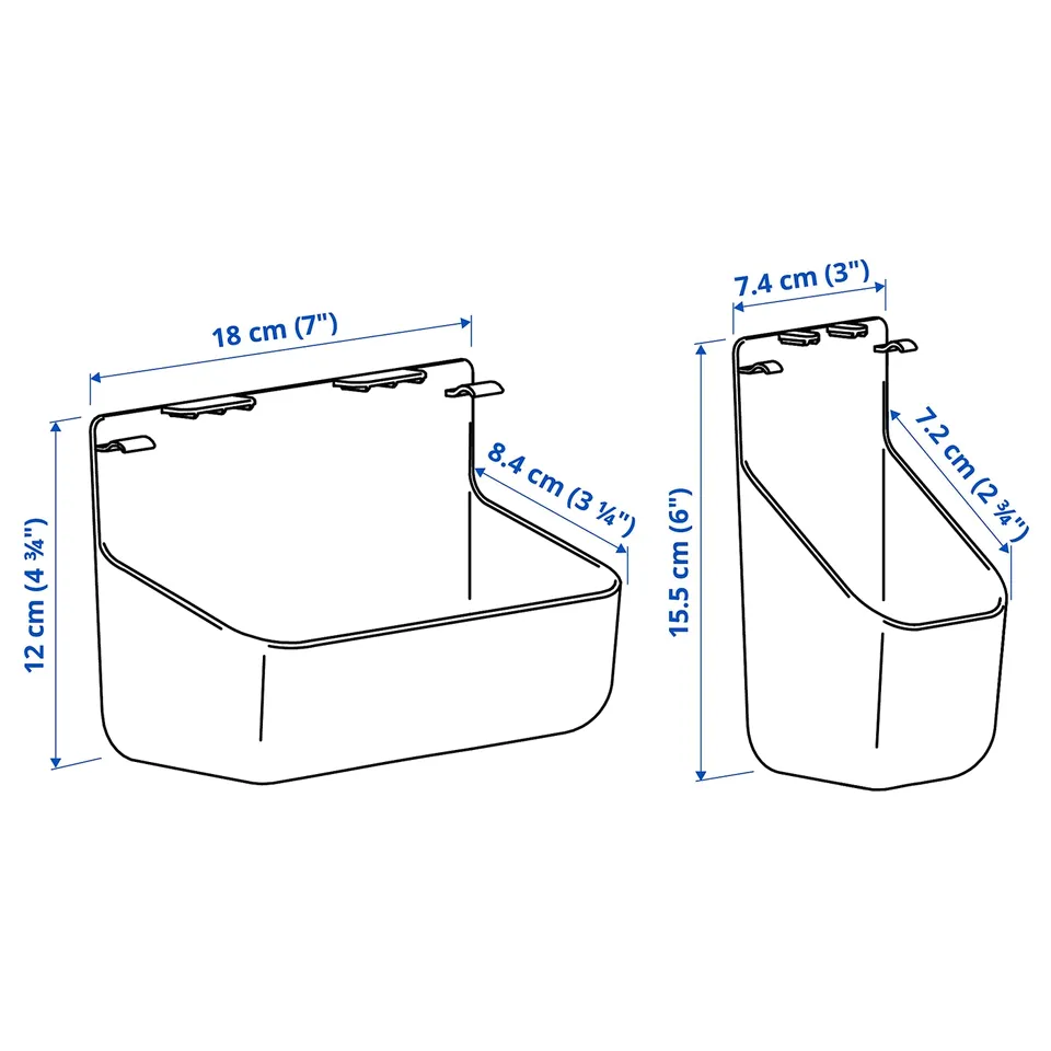 Illustration with measurements for the product: VISSLAÅN.