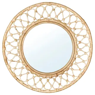 GRINSBOL mirror, rattan, 55 cm