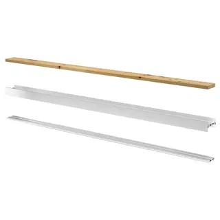 SKYTTA rail for sliding door frame, 3 tracks aluminium-colour, Width 12.2 x Length 200.0 cm