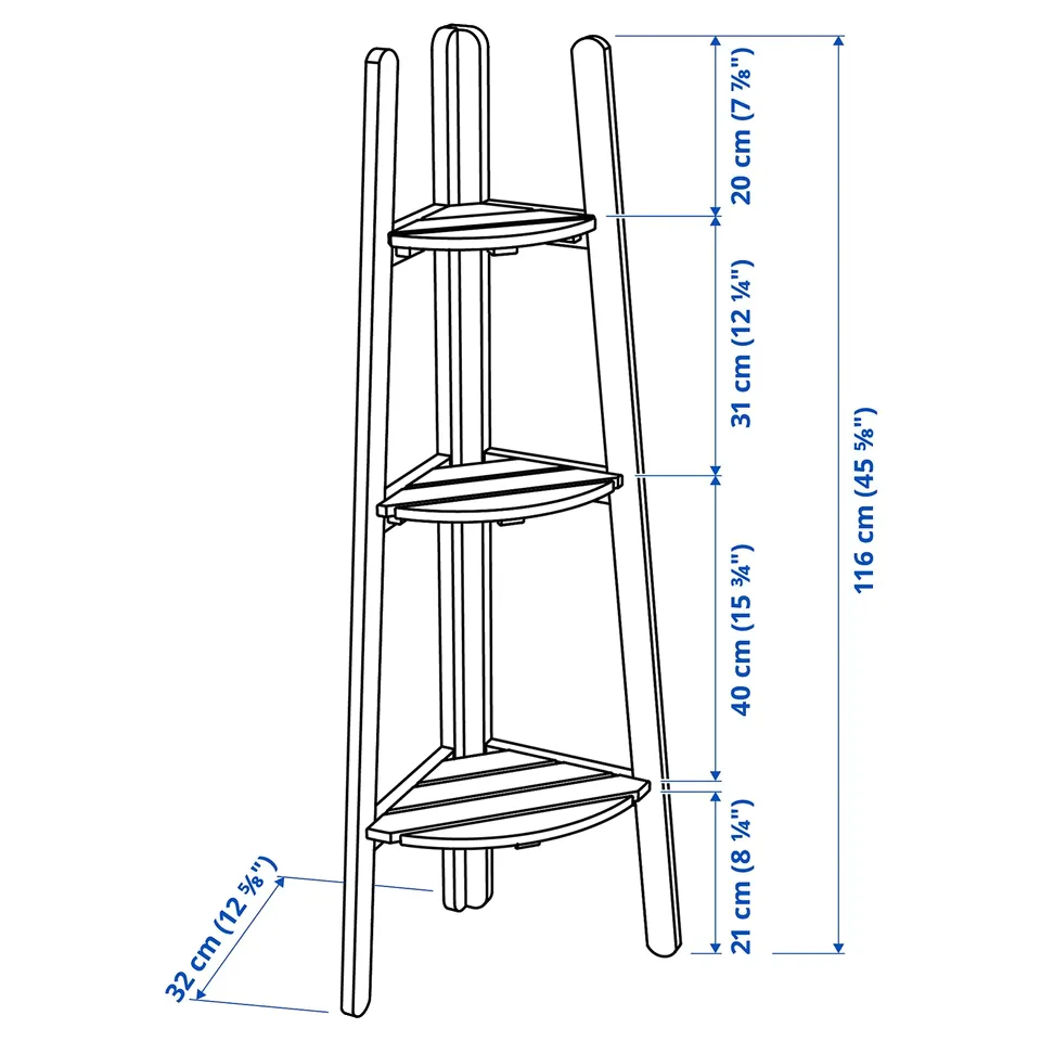 Illustration with measurements for the product: ASKHOLMEN.