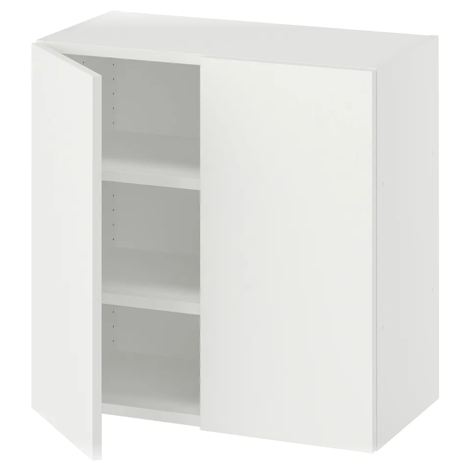 LASTARE Wall-mounted cabinet combination, white/with 2 shelves, 60x32x60 cm