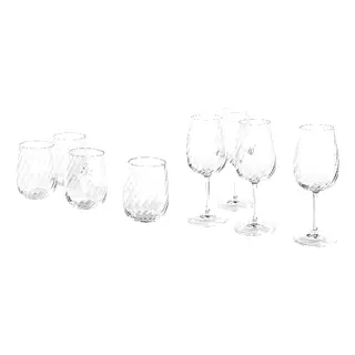 FJÄLLUGGLA set: glass + glass, clear glass, 37 cl