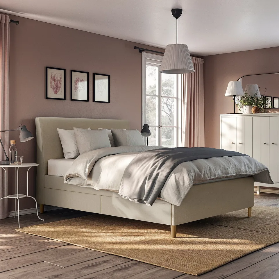 part: IDANÄS upholstered storage bed