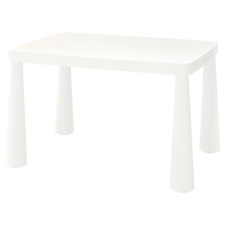 Square MAMMUT kids table, 4 legs, outdoor, easy clean, durable plastic.