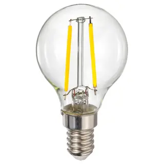 LUNNOM LED bulb E14 260 lumen, dimmable/globe clear glass, 45 mm