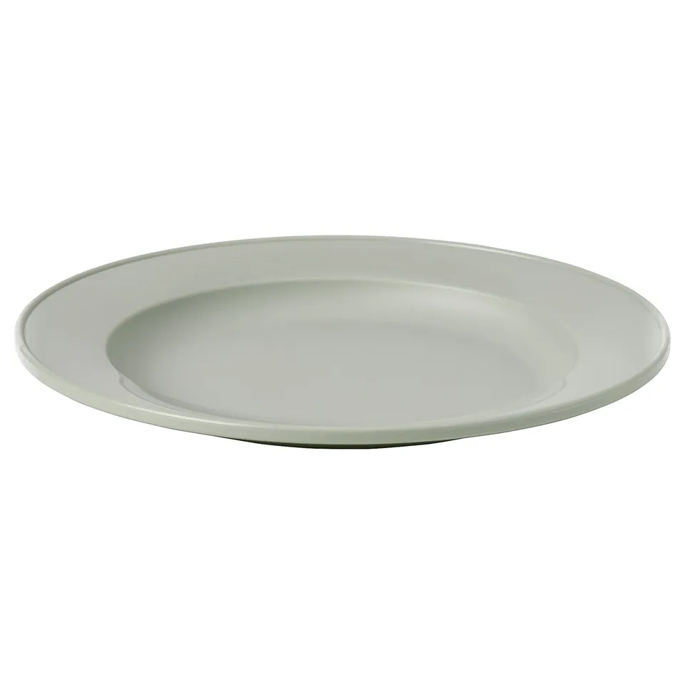 SIMKRABBA Side plate, plastic/green-grey, 21 cm