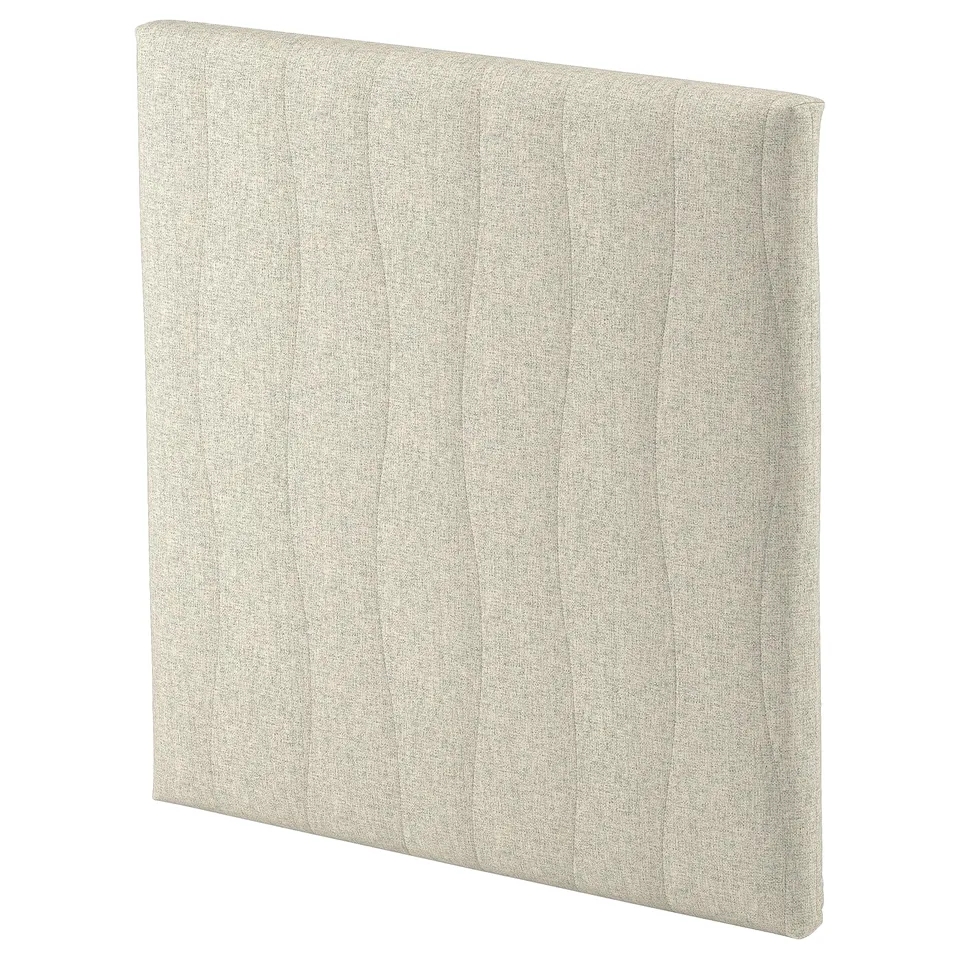 MITTZON: beige fabric desk screen, rectangular, modern minimalist, acoustic, with felt texture.