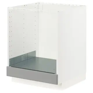 METOD / MAXIMERA base cabinet for oven, white/Bodbyn grey, Width 60.0 x Depth 61.8 cm