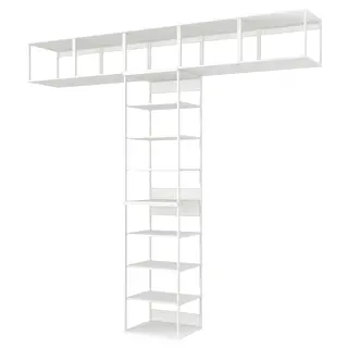 PLATSA open shelving unit, white, Width 300 x Depth 42 x Height 281 cm