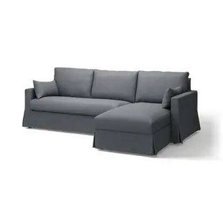 HYLTARP cover f 3-seat sofa w ch lng, right, Gransel grey