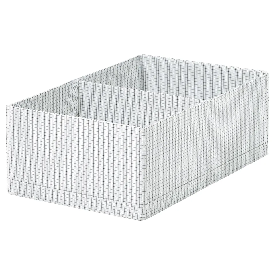 STUK Box with compartments, white/black, 32x51x18 cm