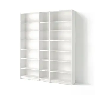 BILLY bookcase w height extension units, white, 200x28x237 cm