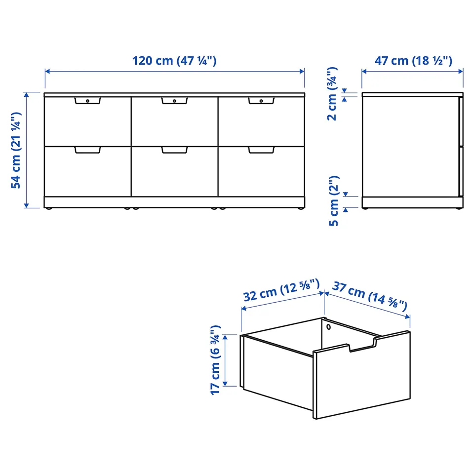 Illustration with measurements for the product: NORDLI.