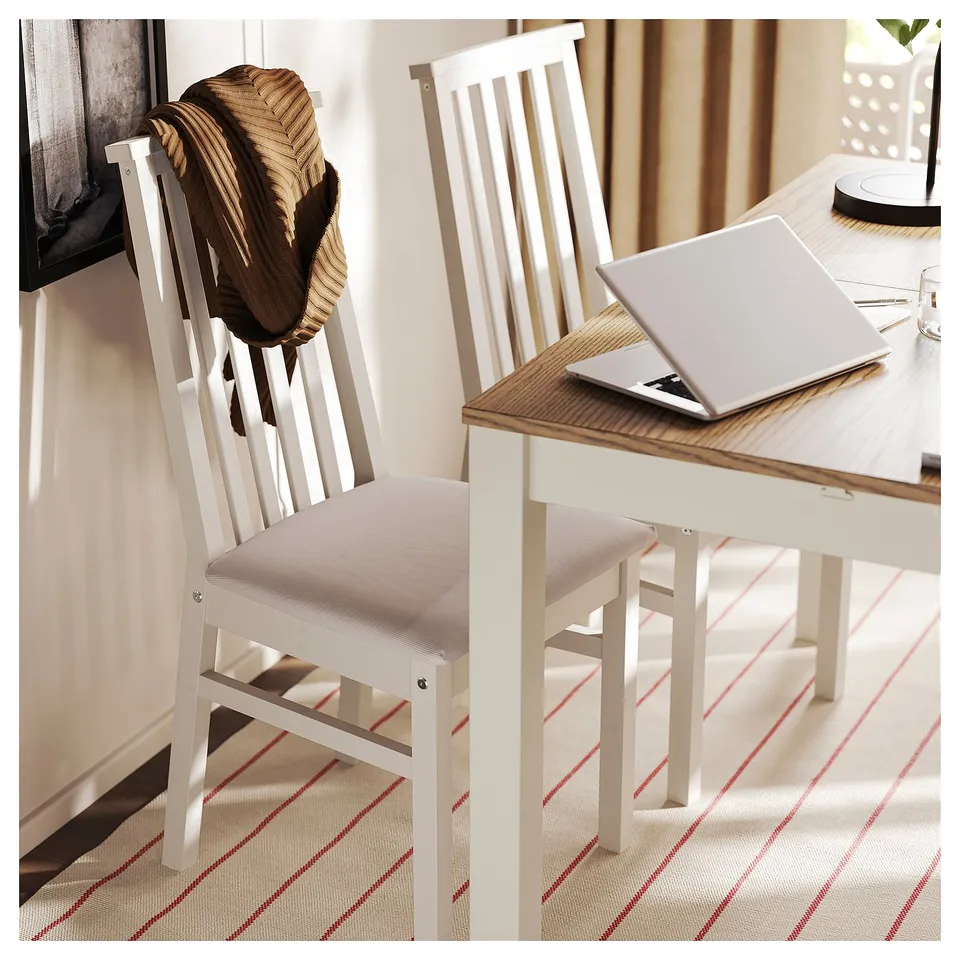 ÅLHULT / ÅLHULT Table and 4 chairs, beige/brown/Kabusa light beige beige, 120/170x80 cm