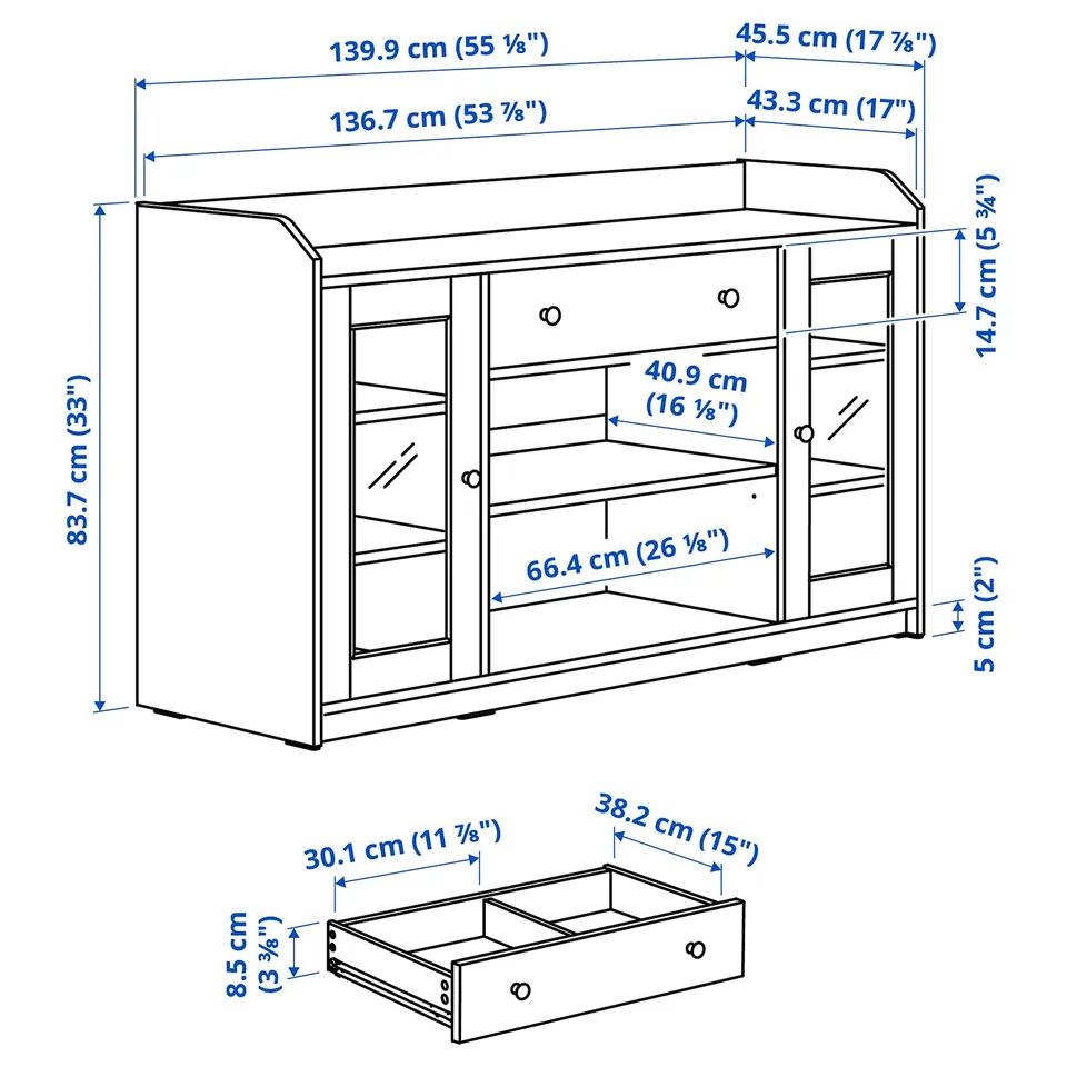 HAUGA Storage combination, white, 279x46x199 cm