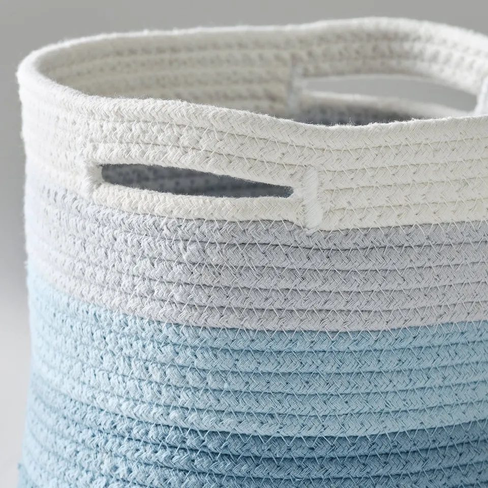LILLÅKRE Basket, braided/blue multicolour, 20x20 cm