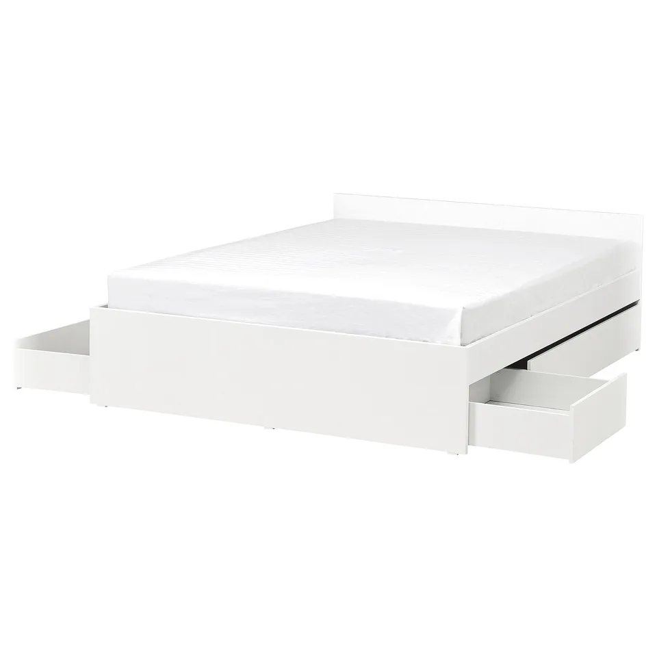 part: VIHALS bed frame with 4 storage boxes