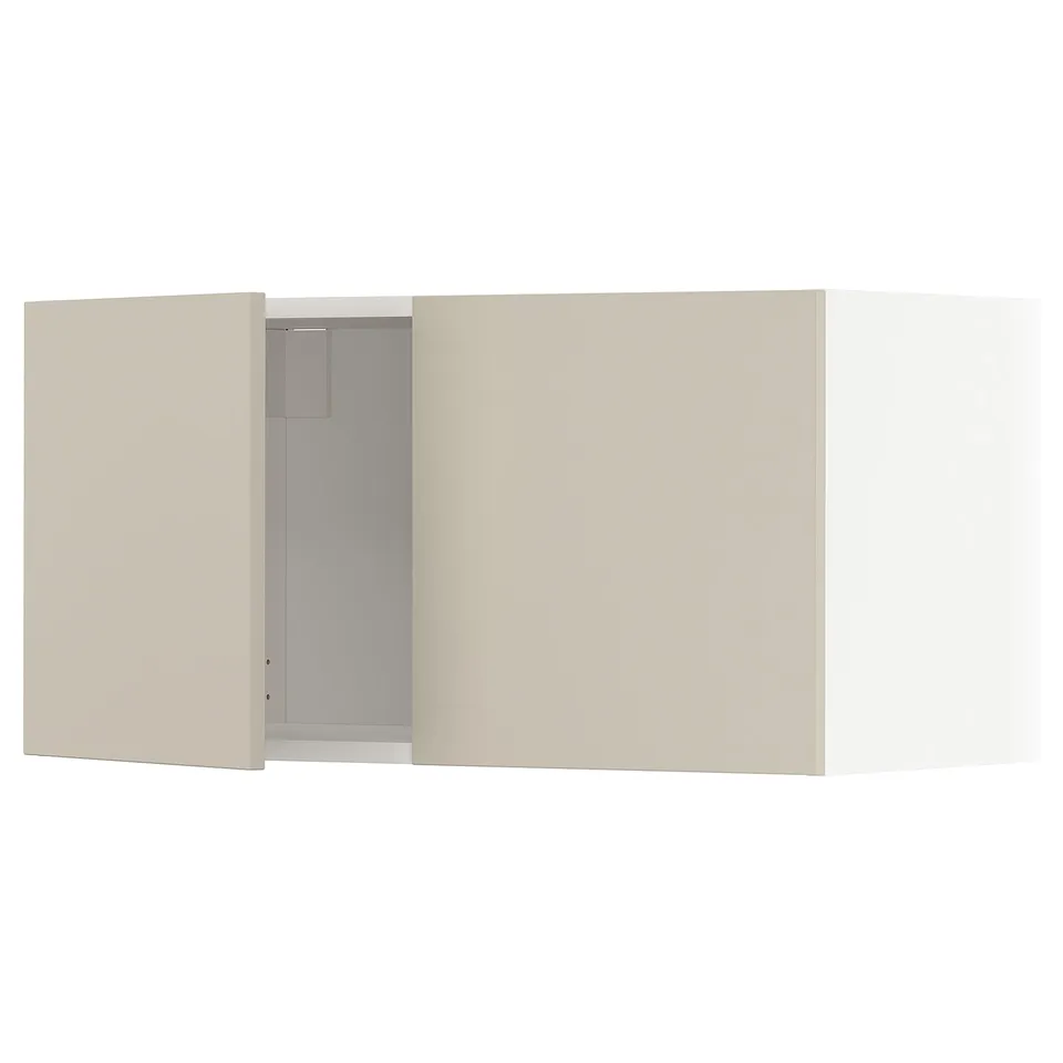 A beige METOD kitchen wall cabinet with a smooth, rectangular design and clean lines.