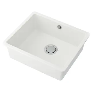 KILSVIKEN inset sink, 1 bowl, white/quartz composite, 56x46 cm