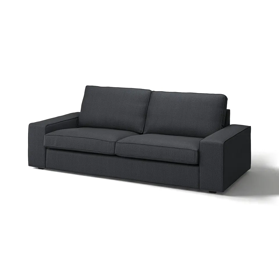 KIVIK sofa, dark grey, rectangular, upholstered in recycled polyester-cotton blend, modern design.