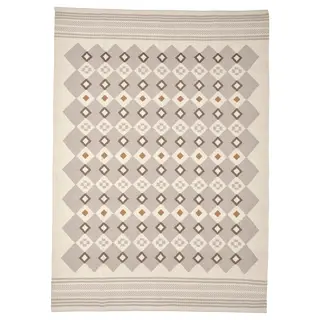 VÄGNÄT rug, flatwoven, off-white grey/handmade, 170x240 cm