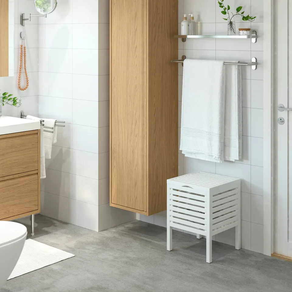 MUSKAN Storage stool, white, 50 cm