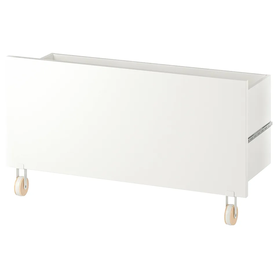 White BILLY drawer with wheels: modern, functional storage.