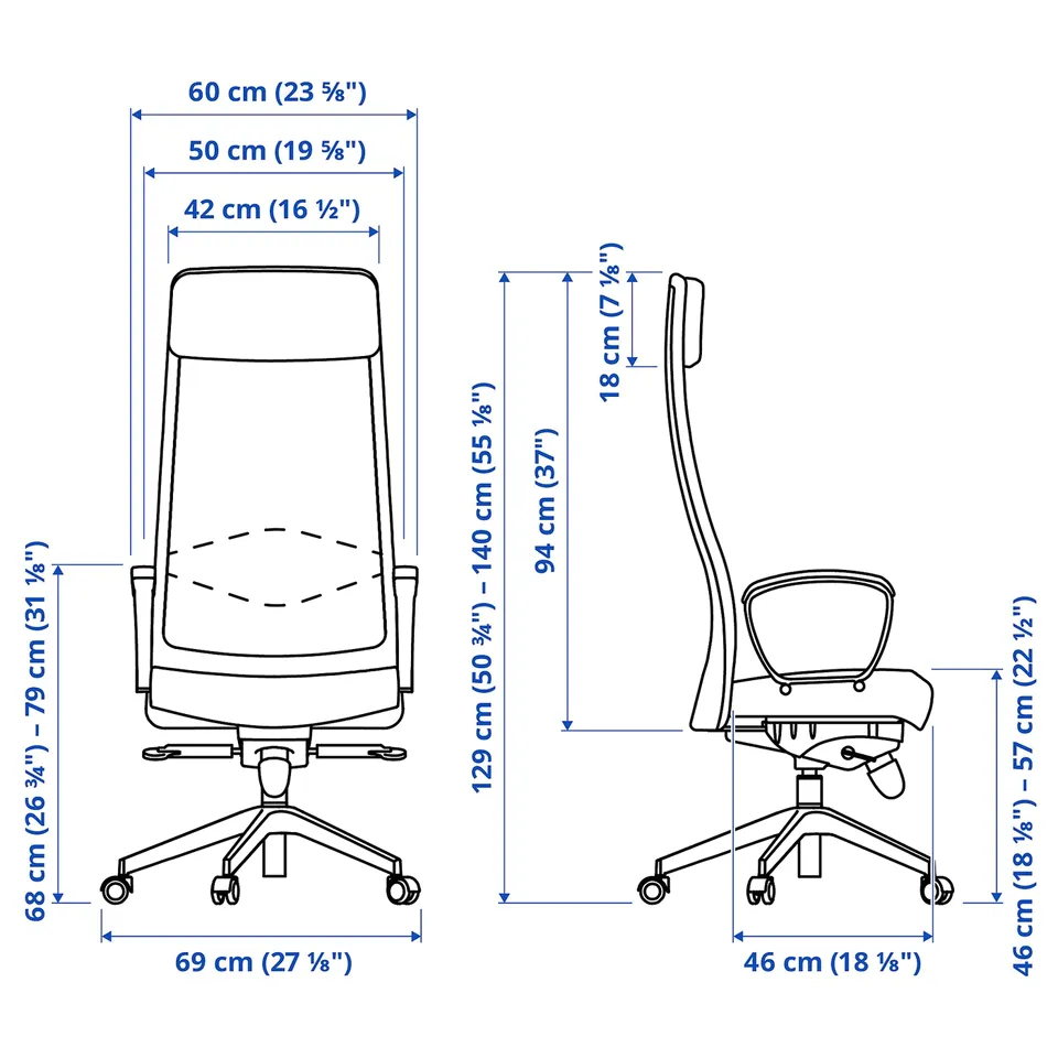 MARKUS Office chair, Vissle light grey, Medium