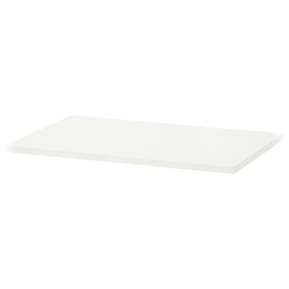 HJÄLPA white shelf, rectangular, plain design, made of recycled paper and plastic.